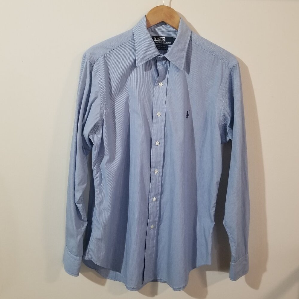 Polo by Ralph Lauren – Men’s Button Down Preppy Striped Shirt – Size 15.5 34/35